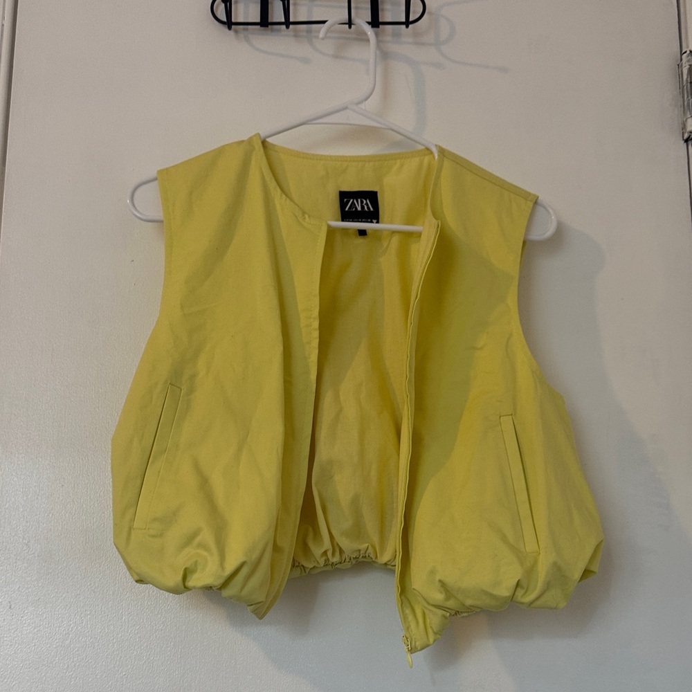 Zara Lemon Yellow Open Vest